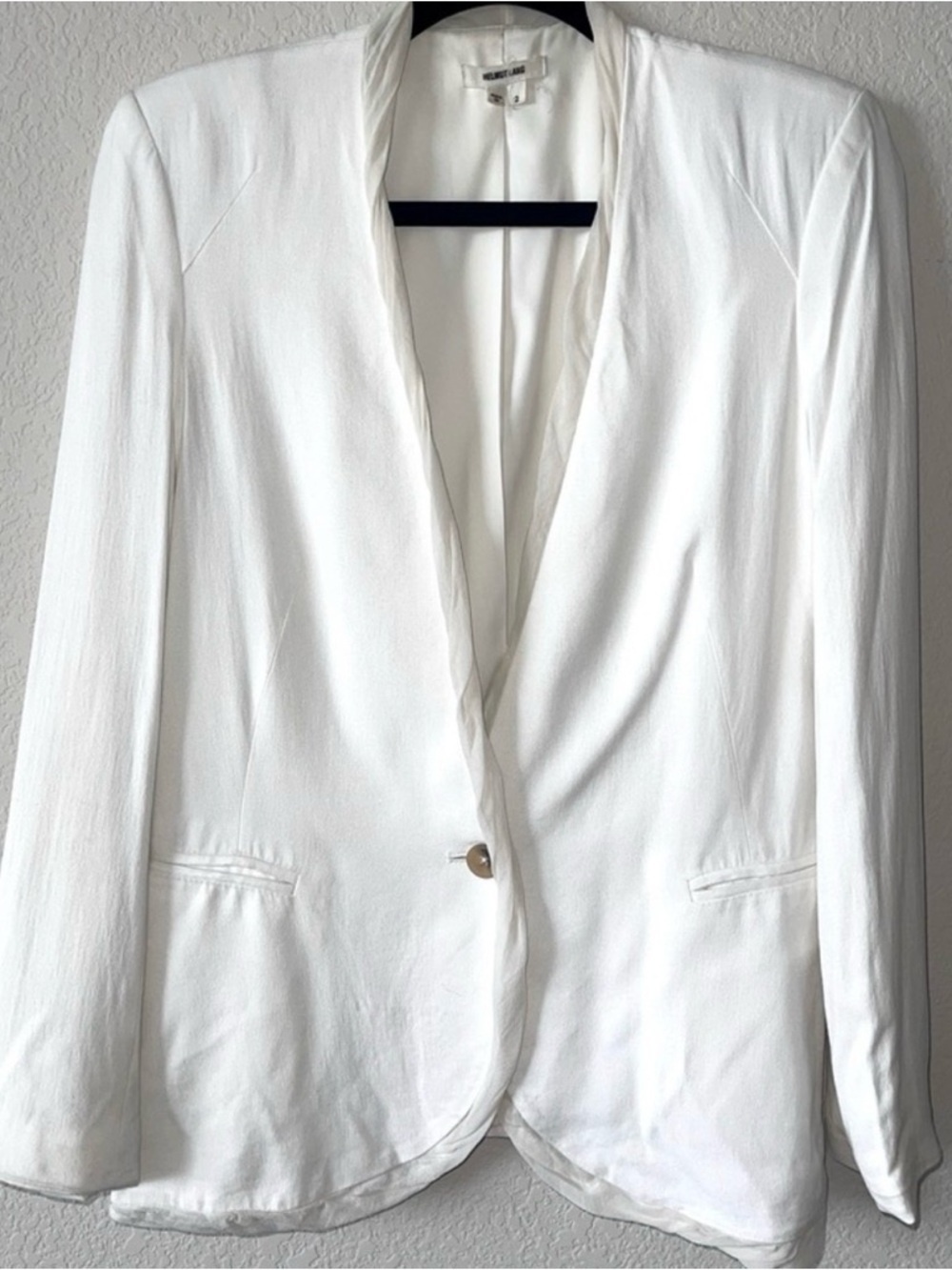 Helmut Lang Woman’s 100% Silk One Button Closure Luxe Lightweight Blazer